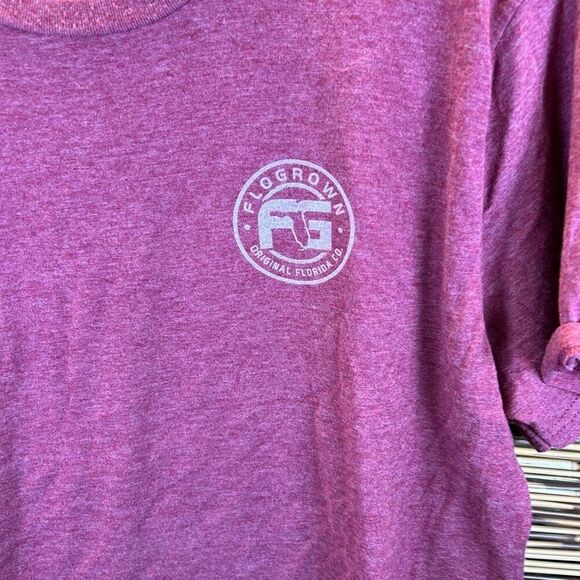 Flogrown Large (L) Front and Back Print Heathered Red T-Shirt - Picture 3 of 4